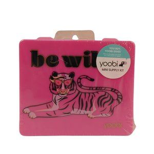 Yoobi Mini Desk Supply Kit "Be Wild" Pink Case W/Pink Supplies Sealed